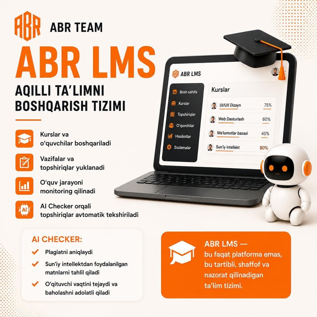 ABR LMS — aqlli ta'lim boshqaruv tizimi
